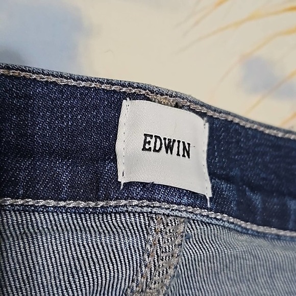 Edwin Blue High Waist Raw Hem Jeans Size 27 - Picture 4 of 7